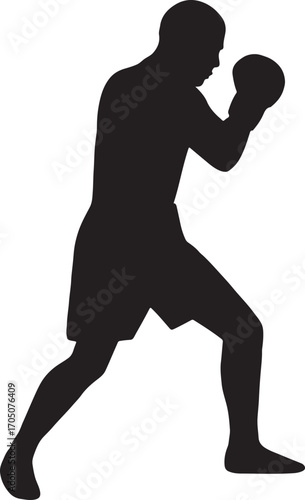 Combat sports silhouette vector, perfect for martial arts, fighting, and action-packed designs.