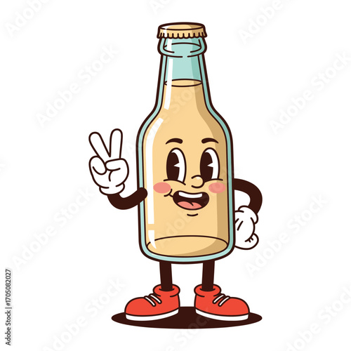 cheerful bottle character