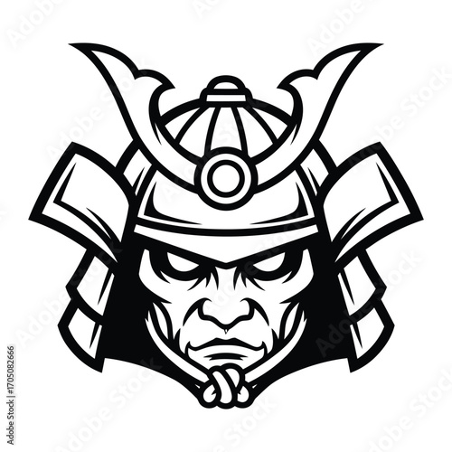 tribal mask with a tattoo samurai japan