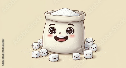Cute sugar bag with small sugar cubes