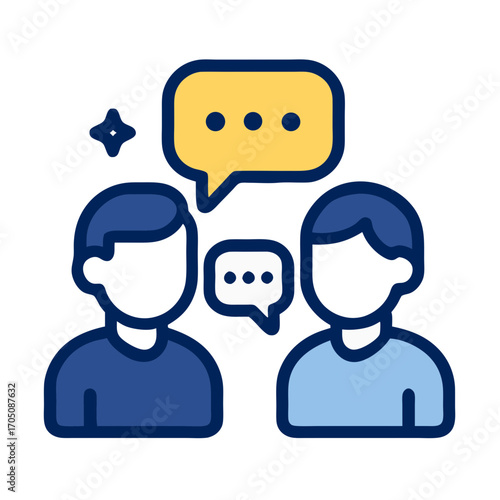 Concept of Effective Teamwork and Communication Among People Icon - A Visual Representation of Dialogue and Collaboration for Social Interaction