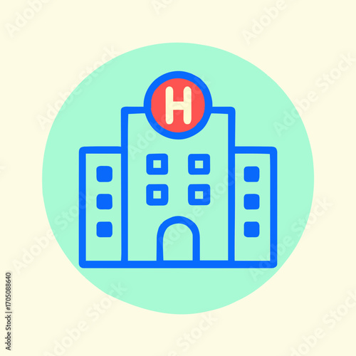 Icon symbols in general hospital areas
