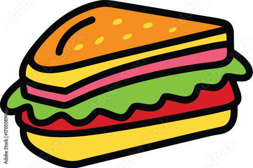 sandwich vector clipart illustration