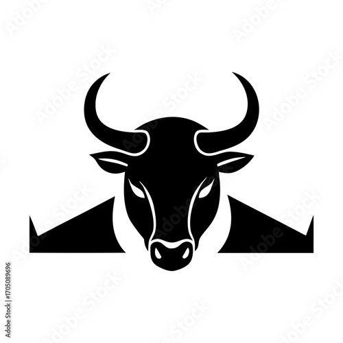 cow head logo icon white background