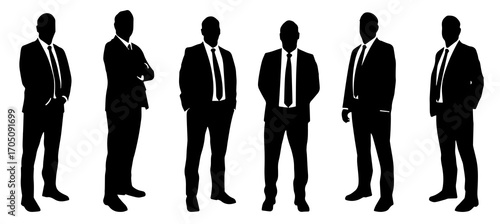 Business People Silhouettes Set – Vector Illustrations of Men and Women in Formal and Casual Attire
