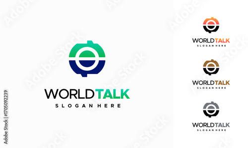 World Forum logo designs concept vector, World Talk logo symbol designs, Discuss symbol