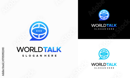 World Forum logo designs concept vector, World Talk logo symbol designs, Discuss symbol