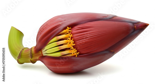 Fresh Banana Blossom or Banana Heart on Isolated transparent background