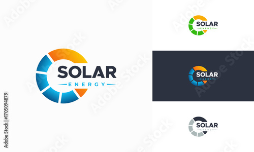 Solar Energy logo designs vector, Sun power logo