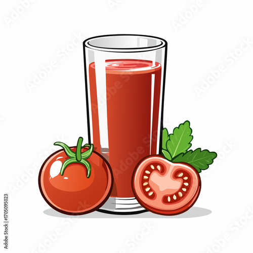 Fresh Tomato Juice Delight A Refreshing Beverage with Tomatoes and Mint