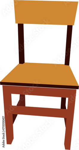 3D brown chair facing forward icon.esp