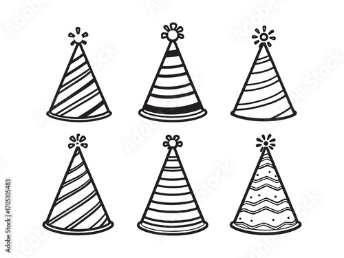 Striped party hat fun joyful moments