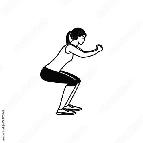 flat vector of fitness woman glyph icon performing exercise