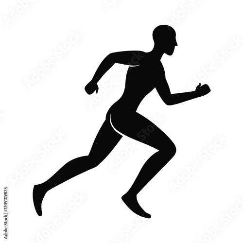running man silhouette design, running athlete silhouette art, jogger man black silhouette, marathon runner silhouette vector, fitness running man outline