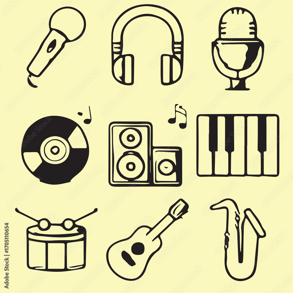 Fototapeta premium art of music vector set
