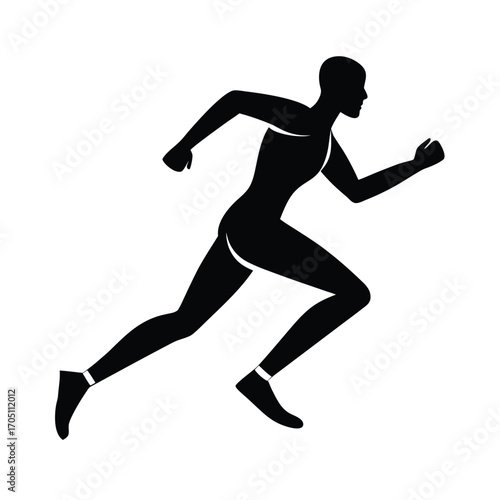 running man silhouette design, running athlete silhouette art, jogger man black silhouette, marathon runner silhouette vector, fitness running man outline