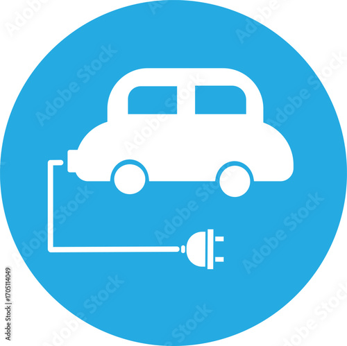 eco car with blue background