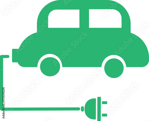 vector illustration of green eco car