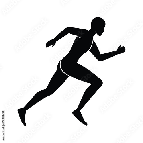 running man silhouette design, running athlete silhouette art, jogger man black silhouette, marathon runner silhouette vector, fitness running man outline