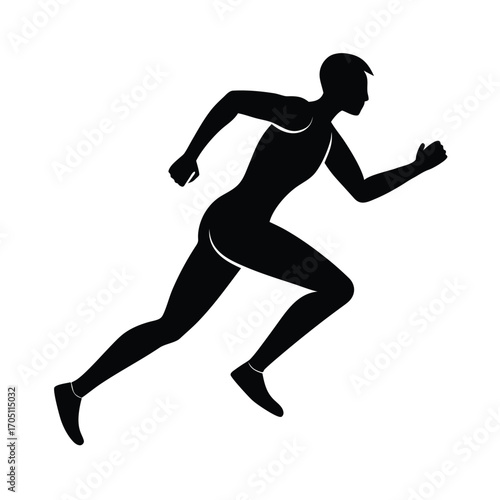 running man silhouette design, running athlete silhouette art, jogger man black silhouette, marathon runner silhouette vector, fitness running man outline