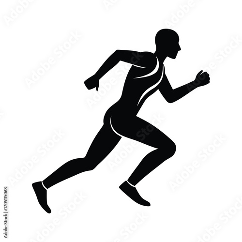 running man silhouette design, running athlete silhouette art, jogger man black silhouette, marathon runner silhouette vector, fitness running man outline