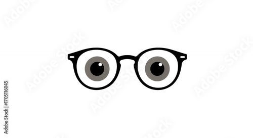 Round glasses with eyes