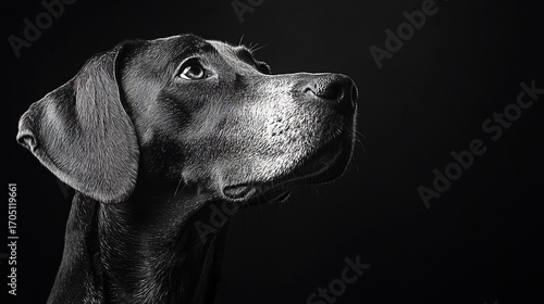 Wallpaper Mural Close-up black and white dog portrait Torontodigital.ca