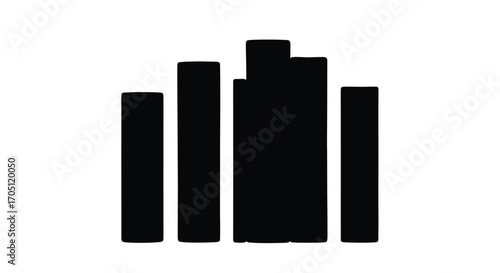 Abstract cityscape silhouette with tall buildings representing modern architecture and urban growth vector
