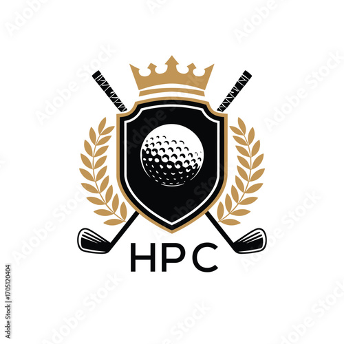 HPC Luxury Company logo. HPC Golf Club logo design for entrepreneur and business. HPC Sports Vector best icon.
