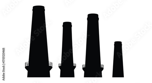 Four black silhouette piping tips of varying sizes for cake decorating and baking vector