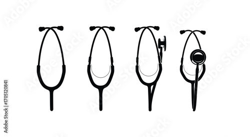 Stylized whiskers set showing different stages of growth and detail vector