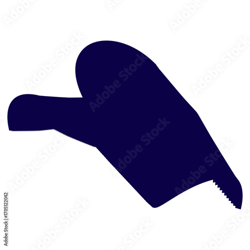 Abstract purple shape over white background, modern minimalist vector artwork.