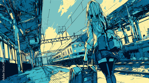  駅での旅立ちを感じる風景