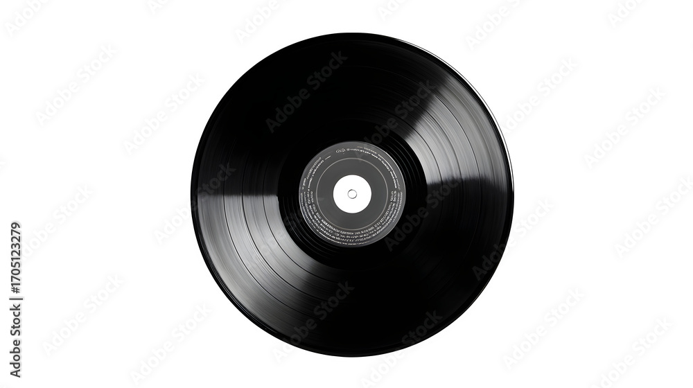Obraz premium Vinyl Record Close-Up, isolated on transparent background