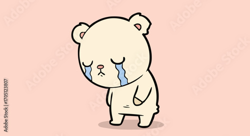Sad Crying Bear vector icon
