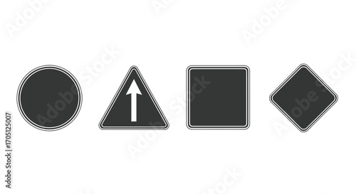 Collection of basic geometric shapes and icons including circle triangle square and diamond vector