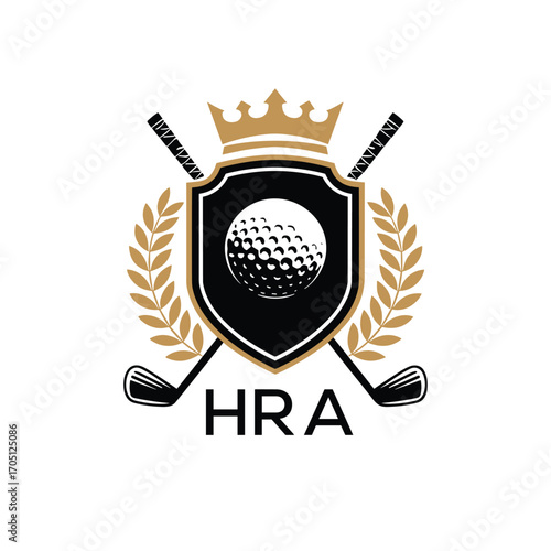 HRA Luxury Company logo. HRA Golf Club logo design for entrepreneur and business. HRA Sports Vector best icon.
