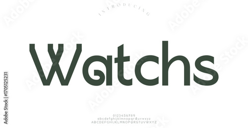 Watchs Elegant Font Uppercase Lowercase and Number. Classic Lettering Minimal Fashion Designs. Typography modern serif fonts regular decorative vintage concept. vector illustration