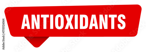 antioxidants red sticker isolated on transpatent background. antioxidants sign