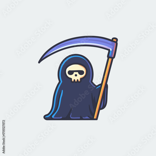 Cartoon Grim Reaper Vector Illustration