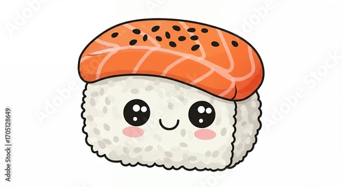 Cute cartoon sushi piece