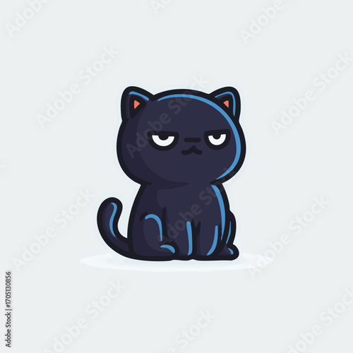 Funny Black Cat Vector Design