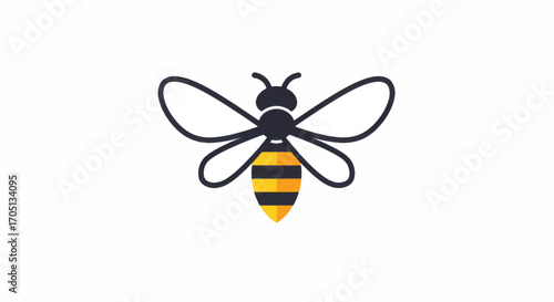 Stylized honey bee icon with black and yellow stripes.