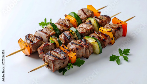 Perfectly Grilled Beef Skewers with Fresh Vegetables