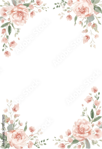 pink rose frame