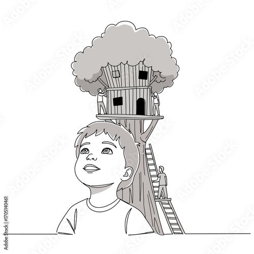 Cultivating Childhood Dreams: Empowering Imagination & Future Growth Vector Illustration