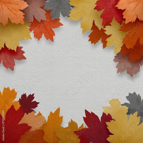 Delicate watercolor cover with autumn maple leaves