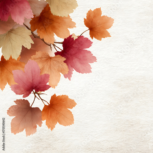 Delicate watercolor cover with autumn maple leaves