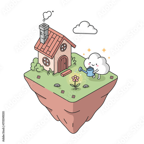 Nurturing Your Future: Sustainable Home Growth & Personal Investment Vector Illustration