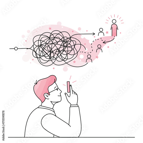 Streamlining Complex Challenges into Clear Pathways for Business Success - Vector Illustration